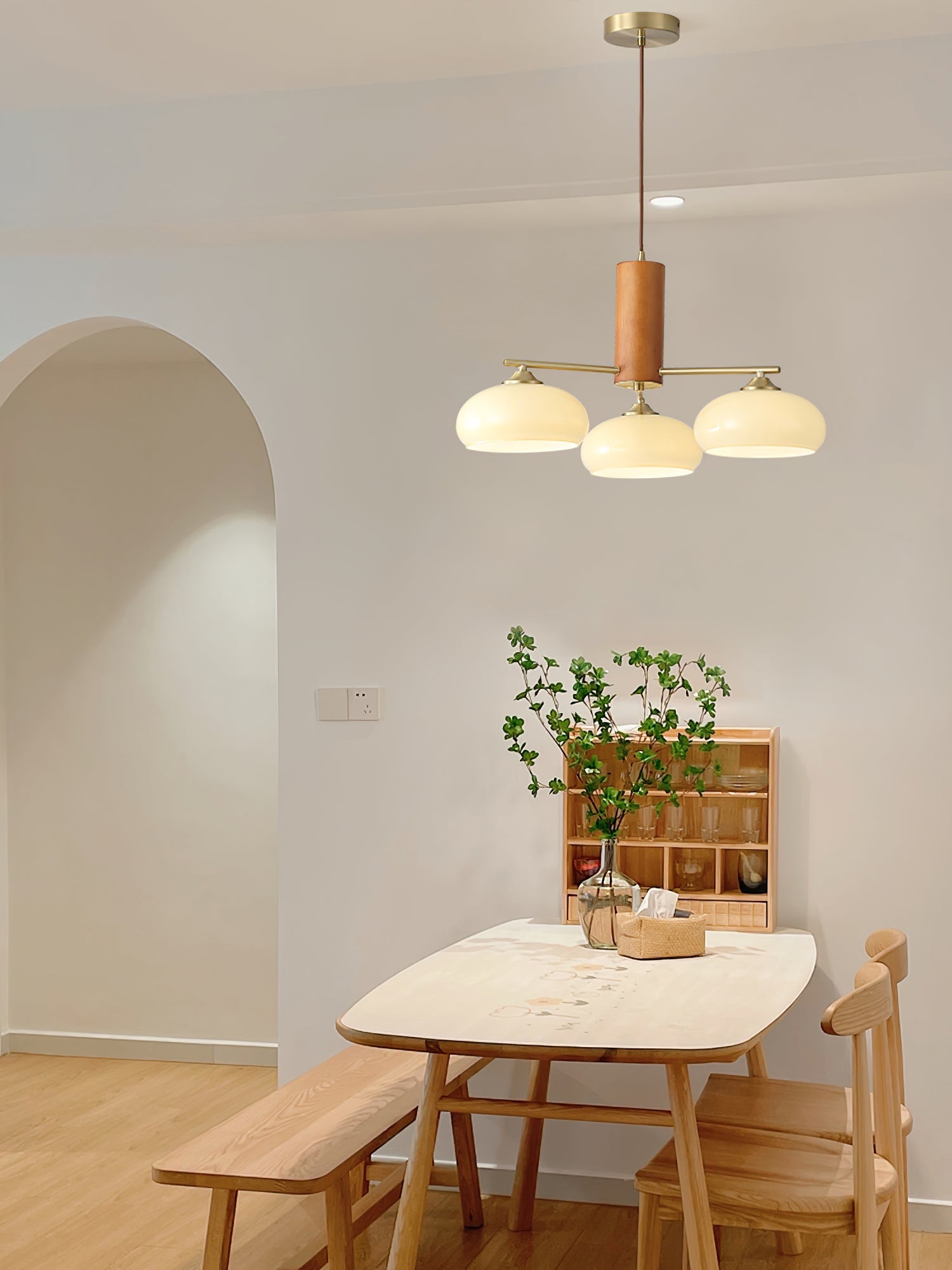 Modern Elliptical Persimmon Chandelier – Ceiling Light Fixture