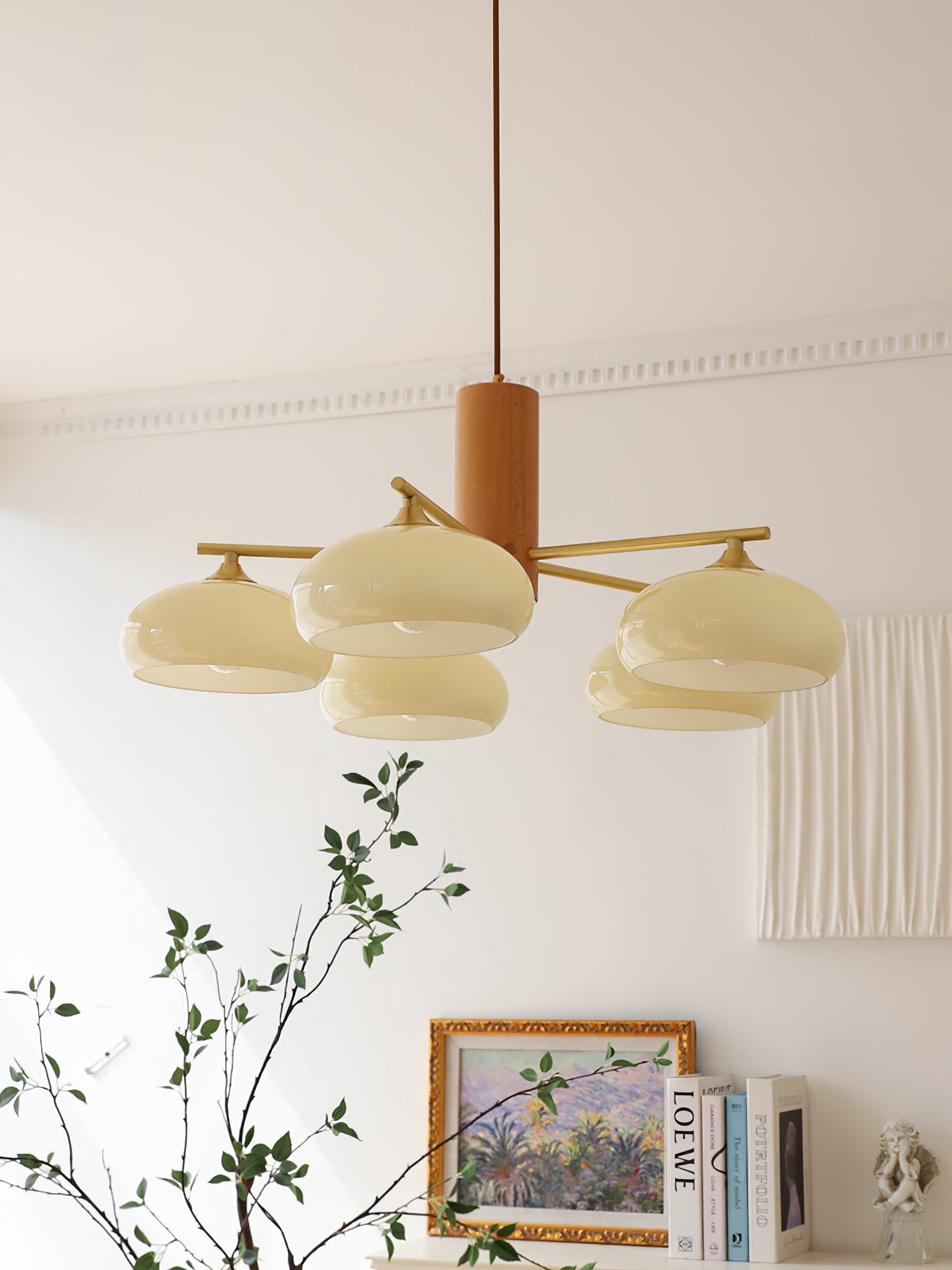 Modern Elliptical Persimmon Chandelier – Ceiling Light Fixture