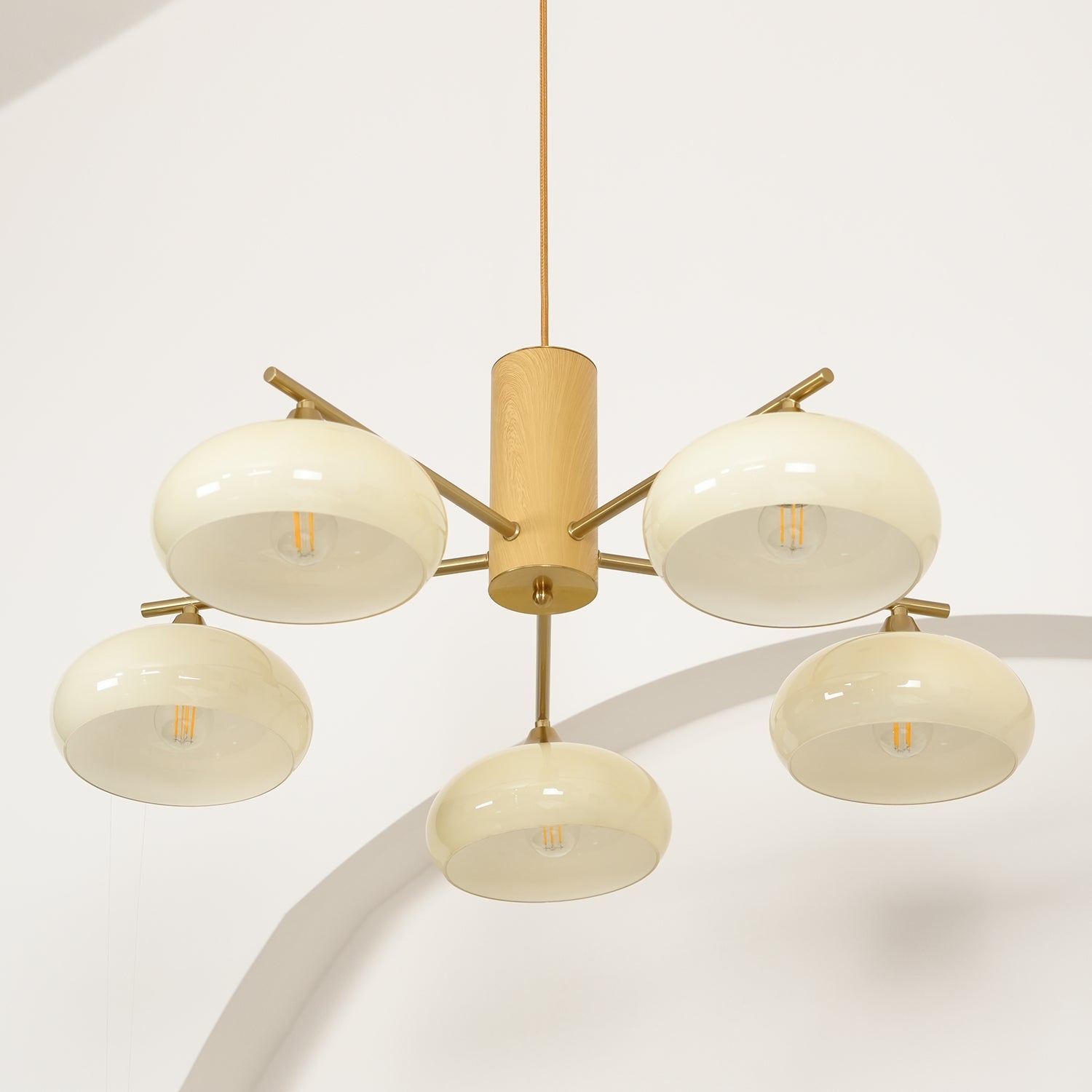 Modern Elliptical Persimmon Chandelier – Ceiling Light Fixture