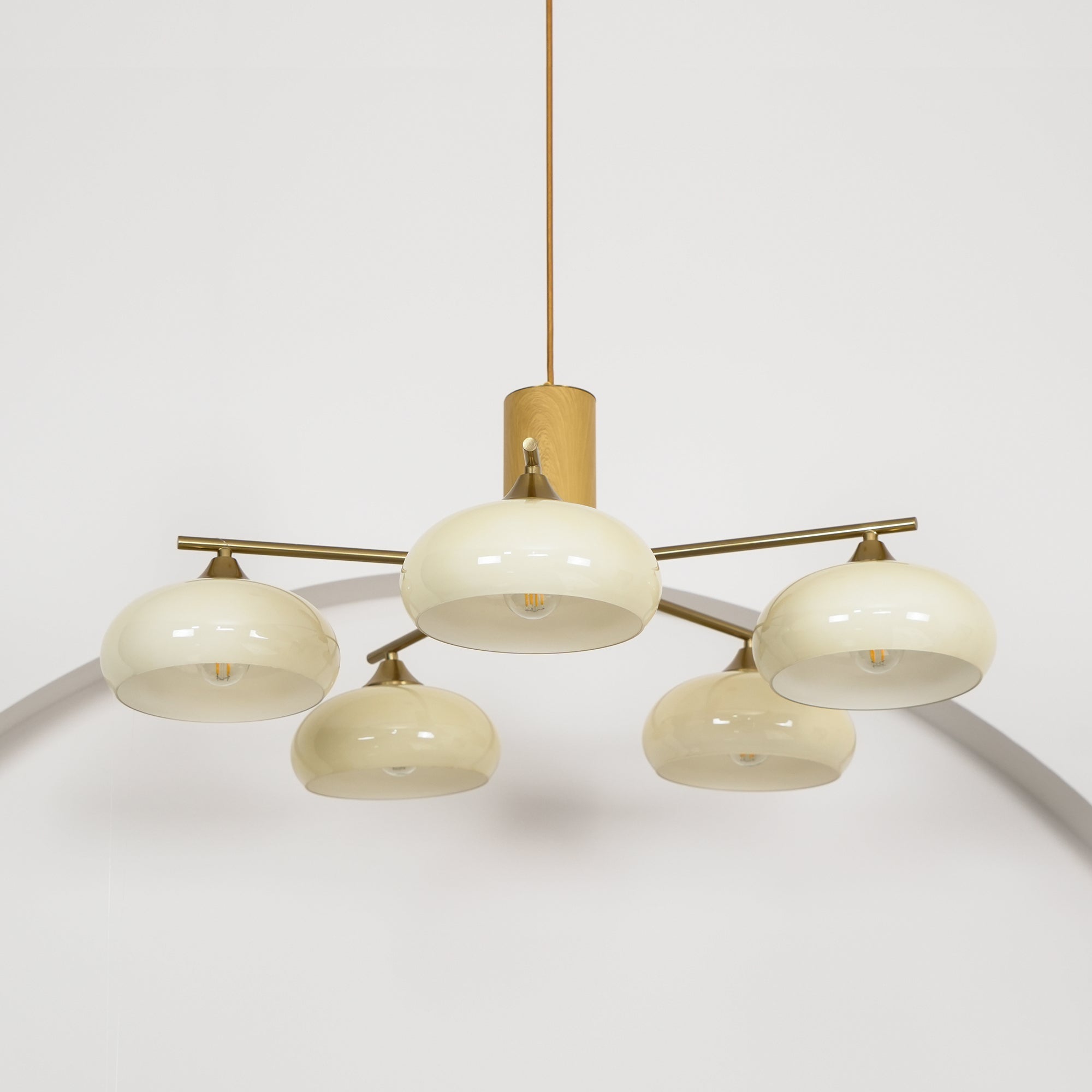 Modern Elliptical Persimmon Chandelier – Ceiling Light Fixture