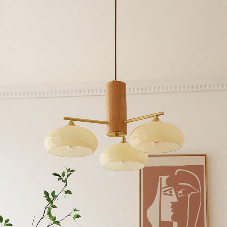Modern Elliptical Persimmon Chandelier – Ceiling Light Fixture