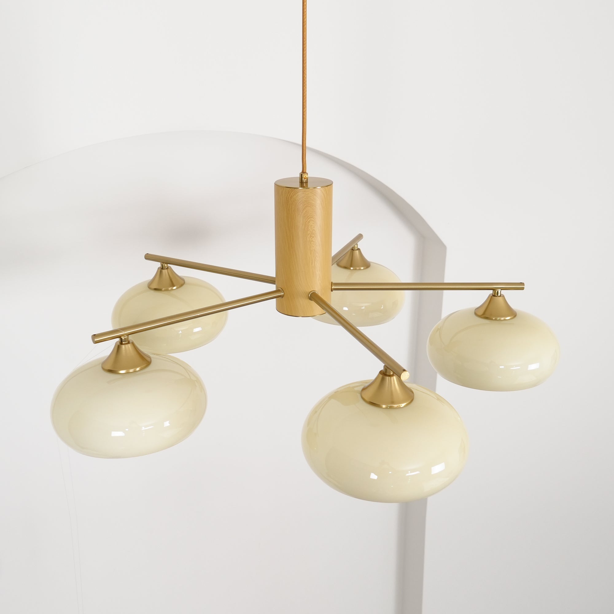 Modern Elliptical Persimmon Chandelier – Ceiling Light Fixture