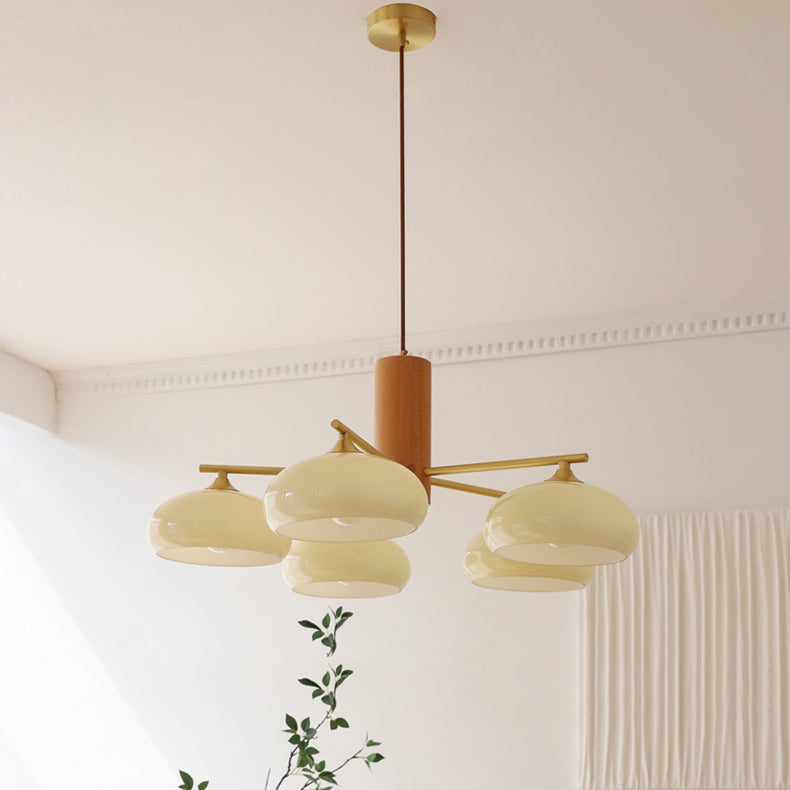 Modern Elliptical Persimmon Chandelier – Ceiling Light Fixture