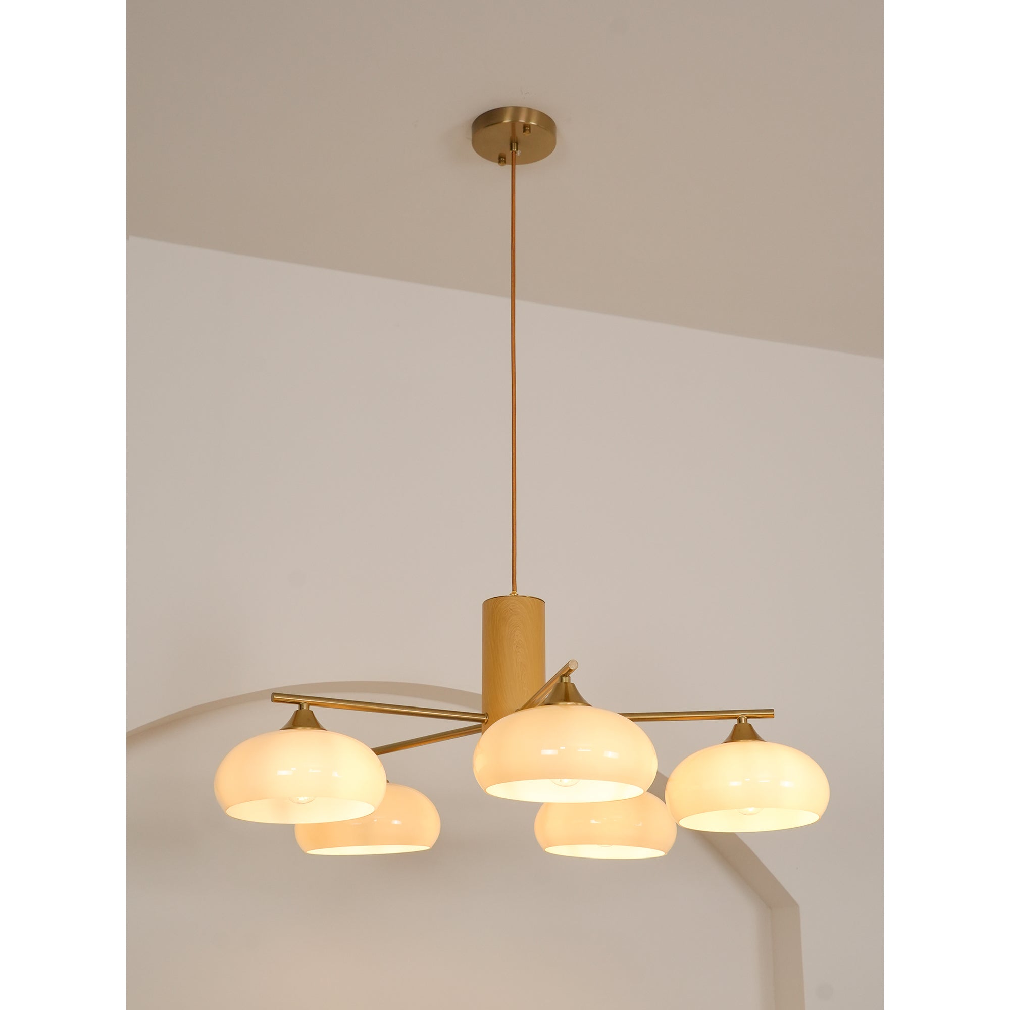 Modern Elliptical Persimmon Chandelier – Ceiling Light Fixture