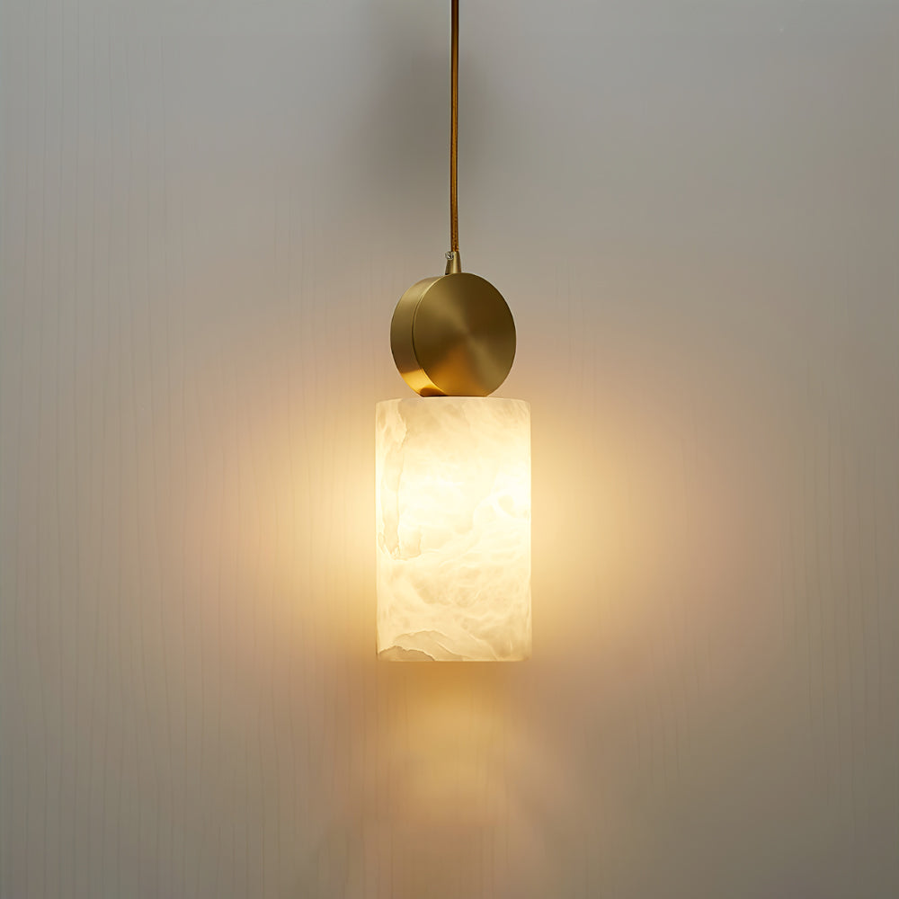 Alabaster Pendant Light – Modern Brass Ceiling Fixture