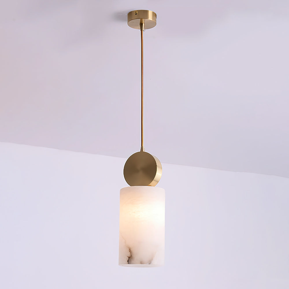 Alabaster Pendant Light – Modern Brass Ceiling Fixture
