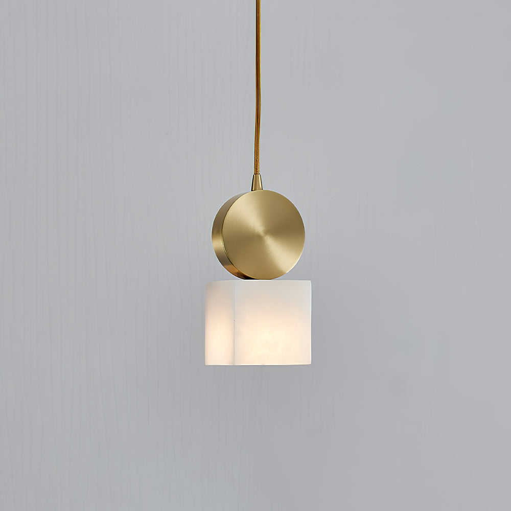 Alabaster Pendant Light – Modern Brass Ceiling Fixture