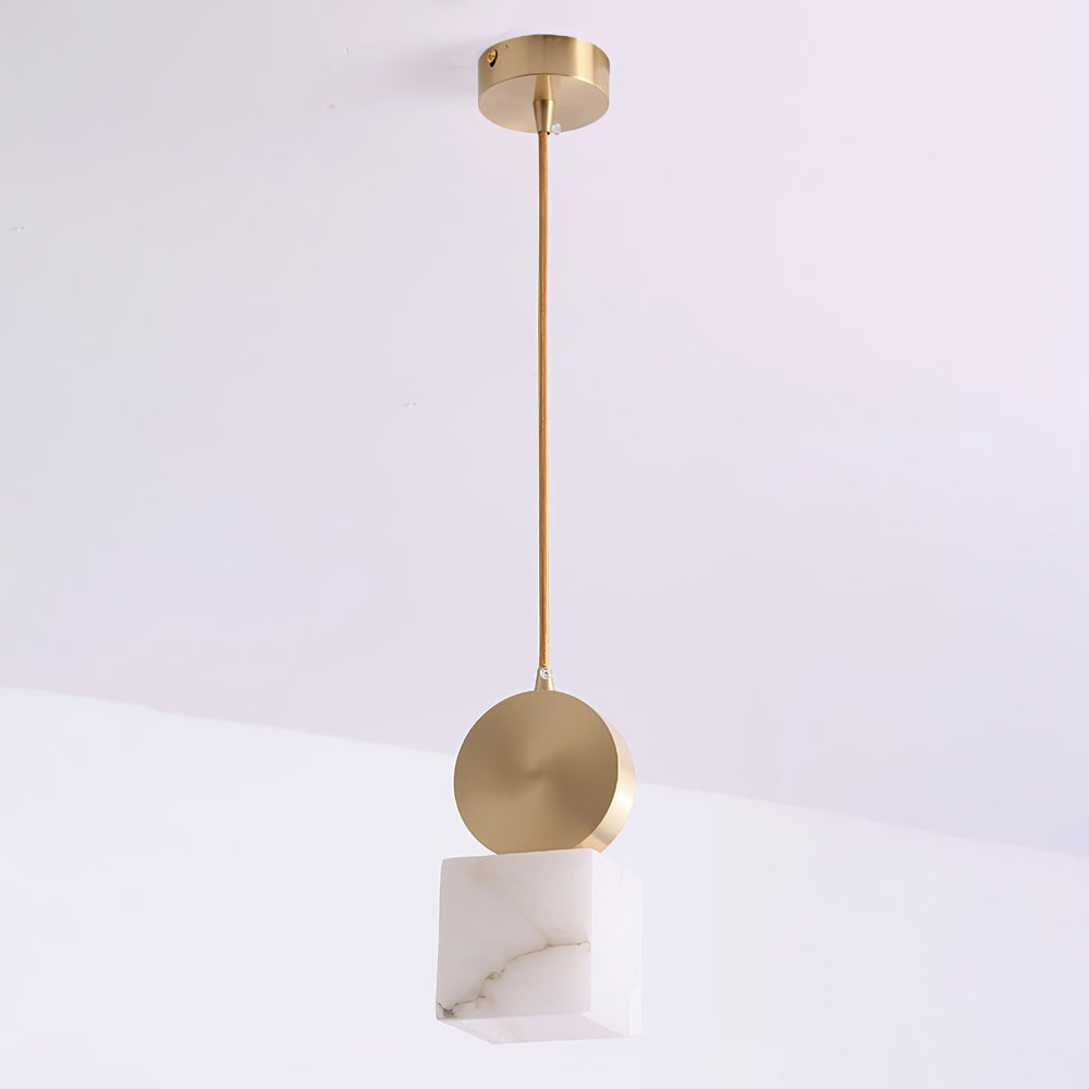 Alabaster Pendant Light – Modern Brass Ceiling Fixture
