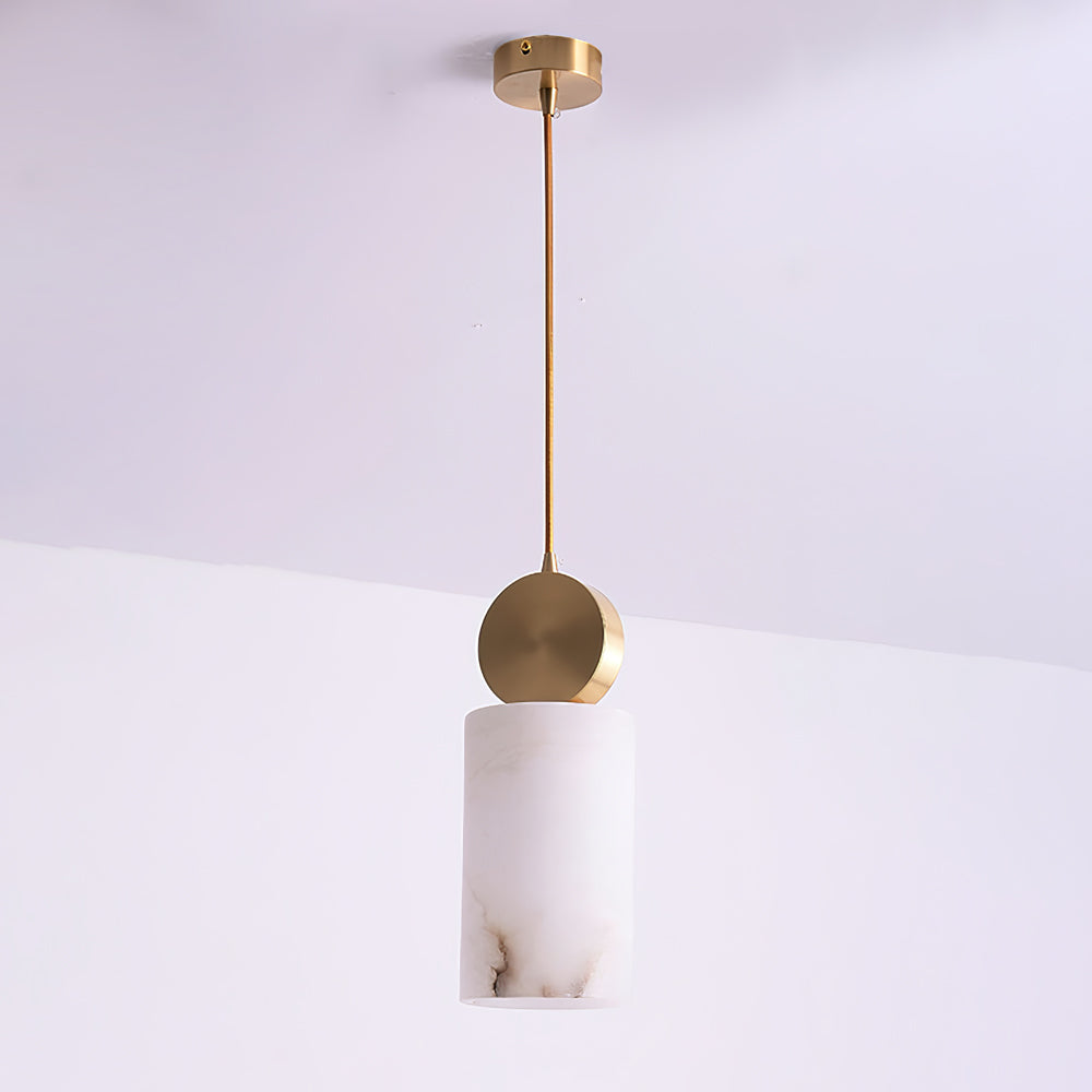 Alabaster Pendant Light – Modern Brass Ceiling Fixture