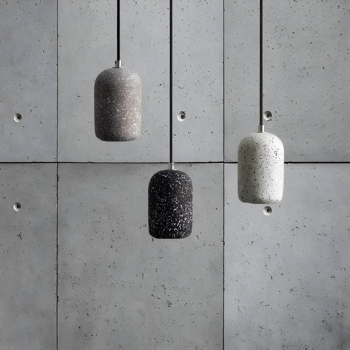 Cement-Finished Metal Pendant Light