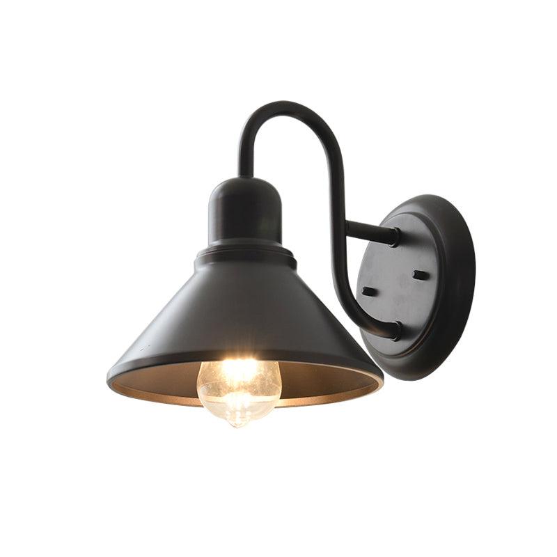 Classic Cone-Shaped Outdoor Wall Lamp – Retro Style Metal Lighting
