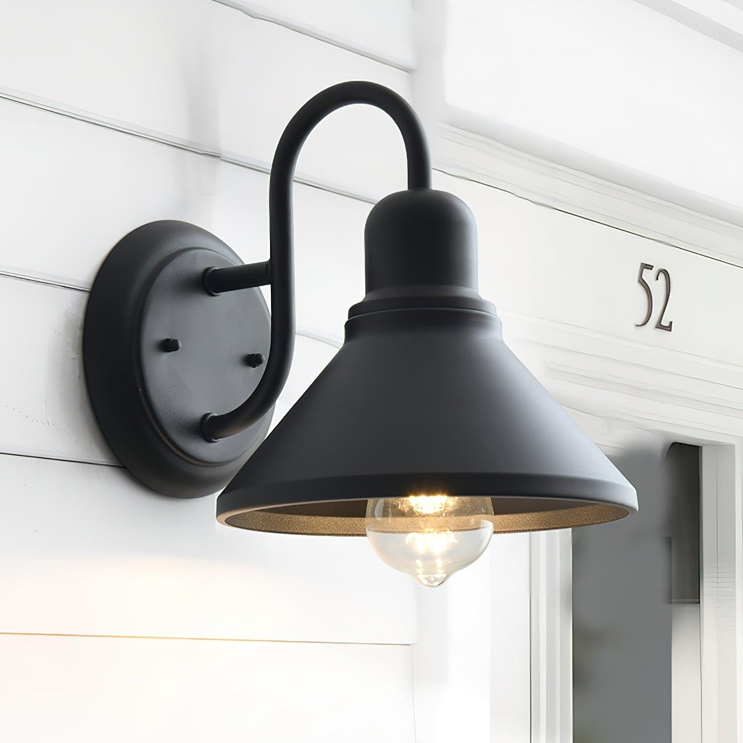 Classic Cone-Shaped Outdoor Wall Lamp – Retro Style Metal Lighting
