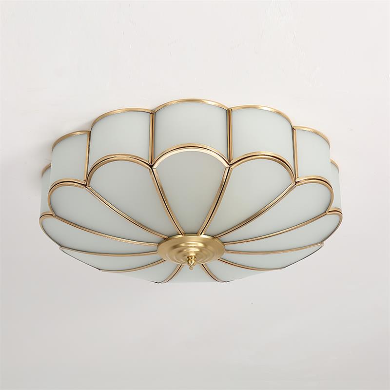 Flower Shape Glass Ceiling Lamp – Decorative Flush Mount Light Fixture