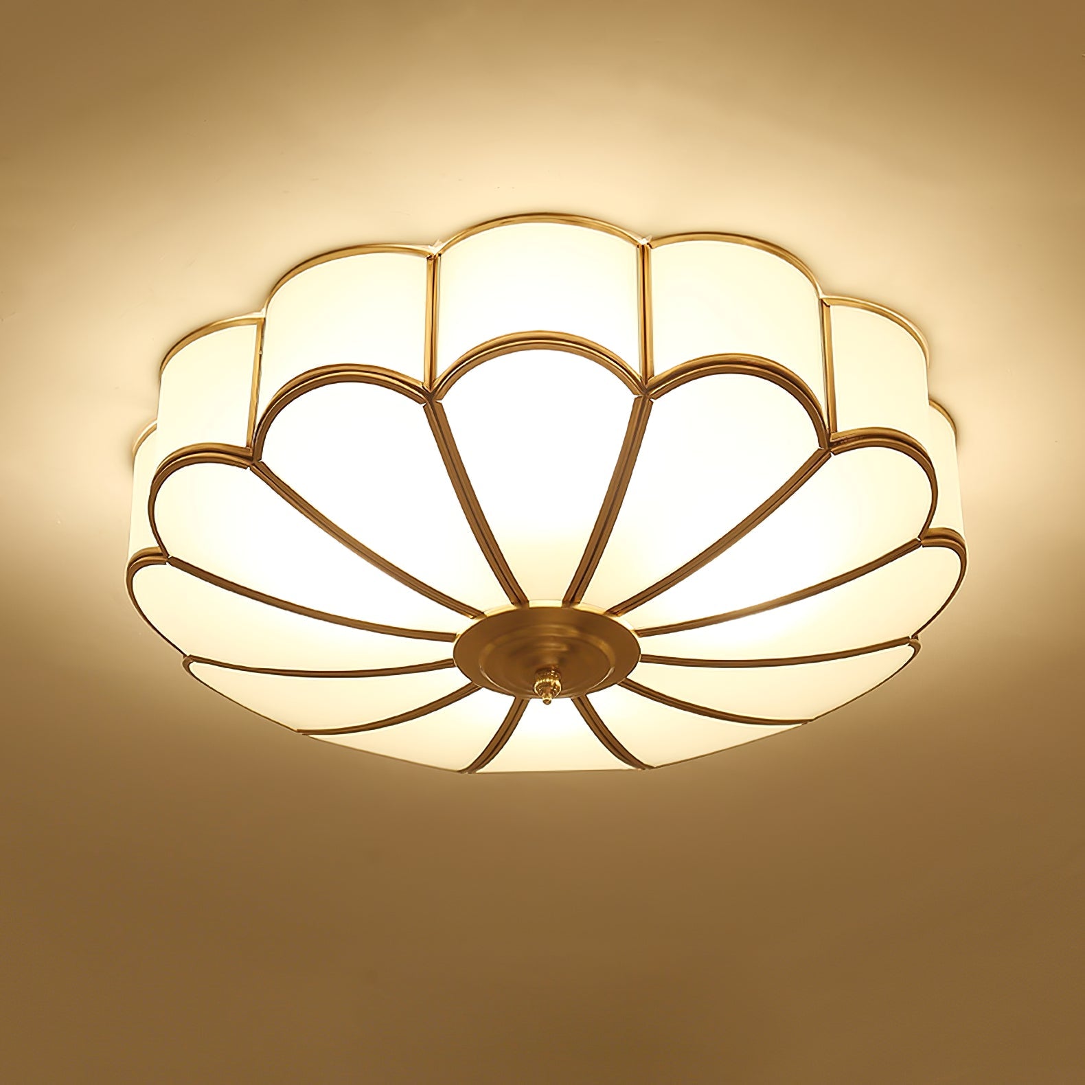 Flower Shape Glass Ceiling Lamp – Decorative Flush Mount Light Fixture