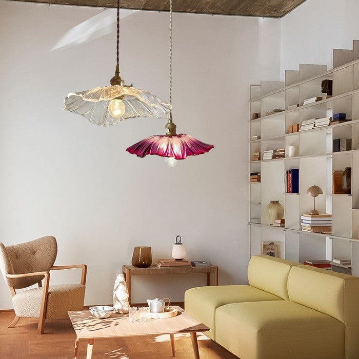 Glass Pendant Lamp | Floral Design | Ceiling Light