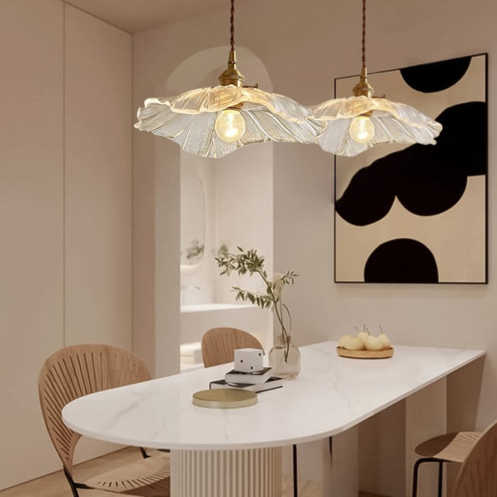 Glass Pendant Lamp | Floral Design | Ceiling Light