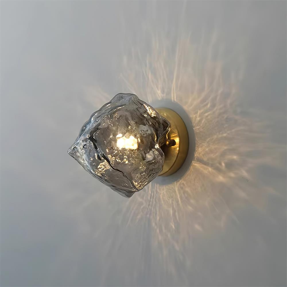 Textured Amber Glass Wall Lamp – Warm Ambient Lighting