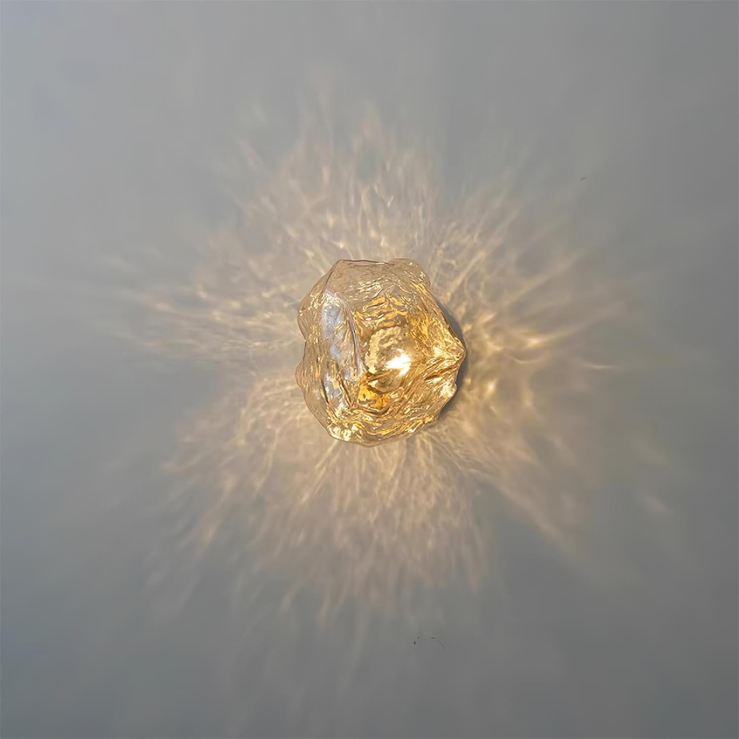 Textured Amber Glass Wall Lamp – Warm Ambient Lighting
