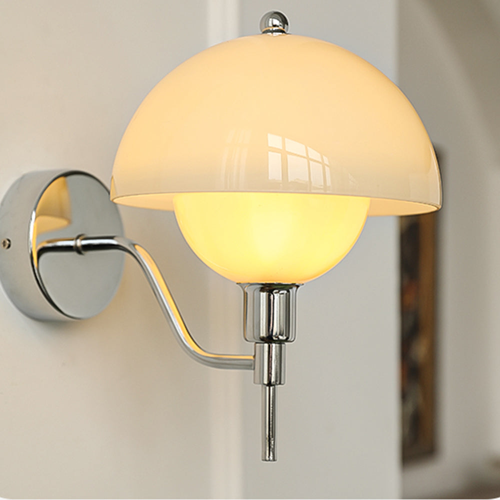Cream Mushroom-Style Wall Sconce| Minimalist