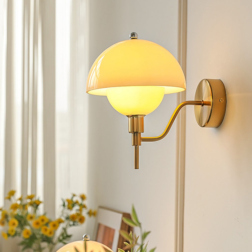 Cream Mushroom-Style Wall Sconce| Minimalist