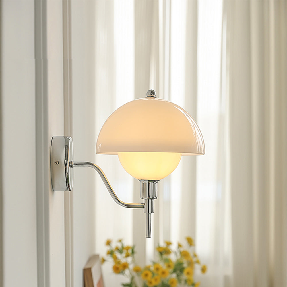 Cream Mushroom-Style Wall Sconce| Minimalist