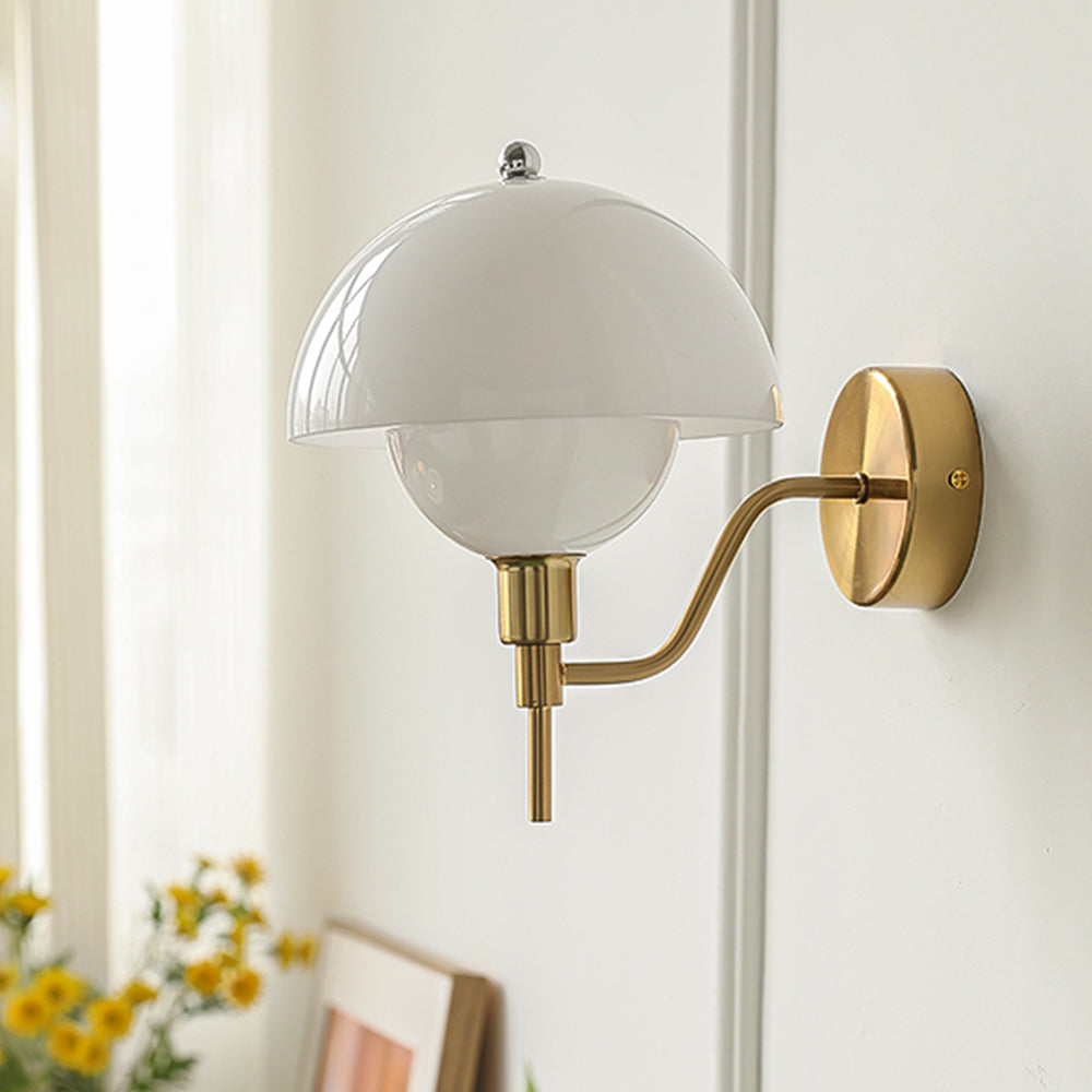 Cream Mushroom-Style Wall Sconce| Minimalist