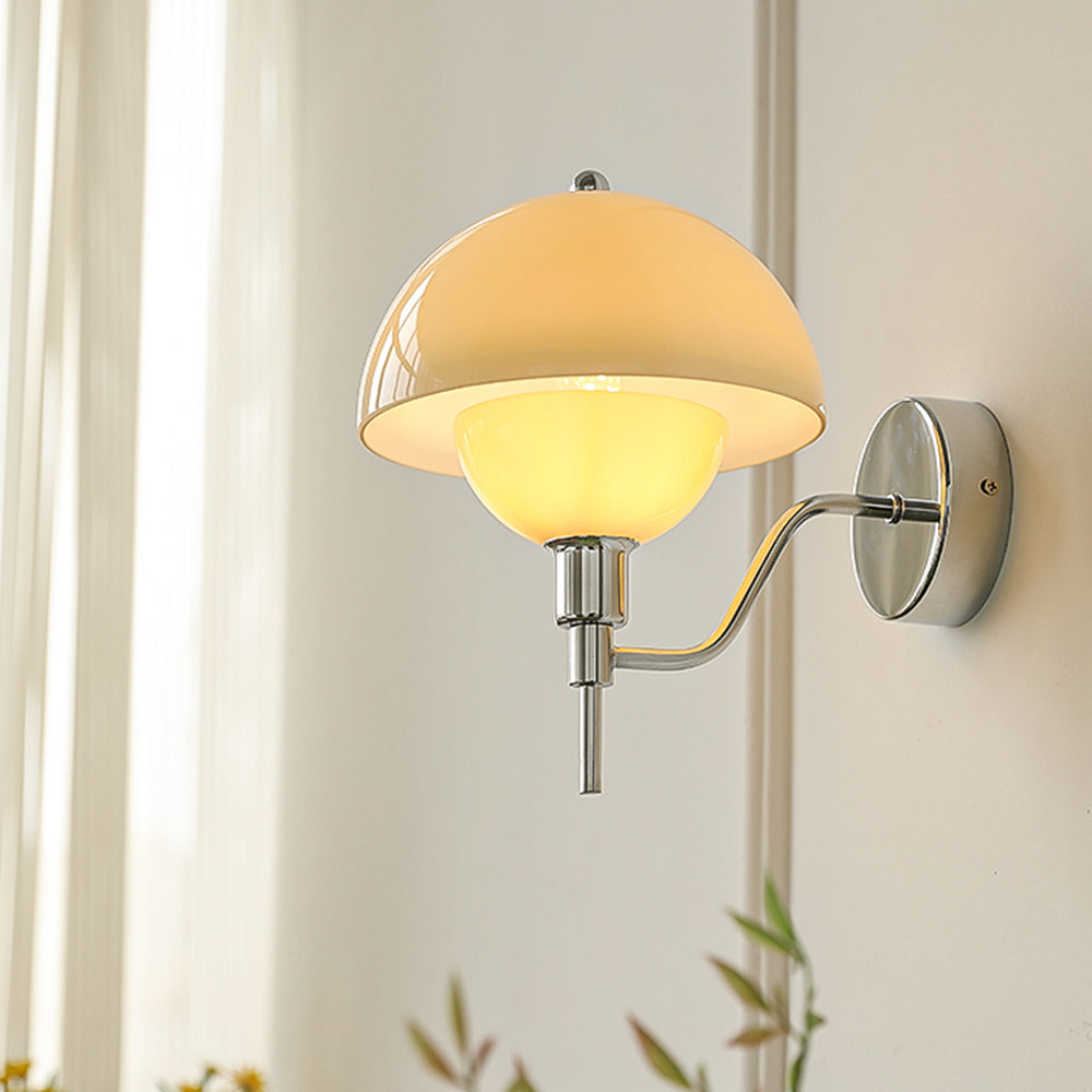 Cream Mushroom-Style Wall Sconce| Minimalist