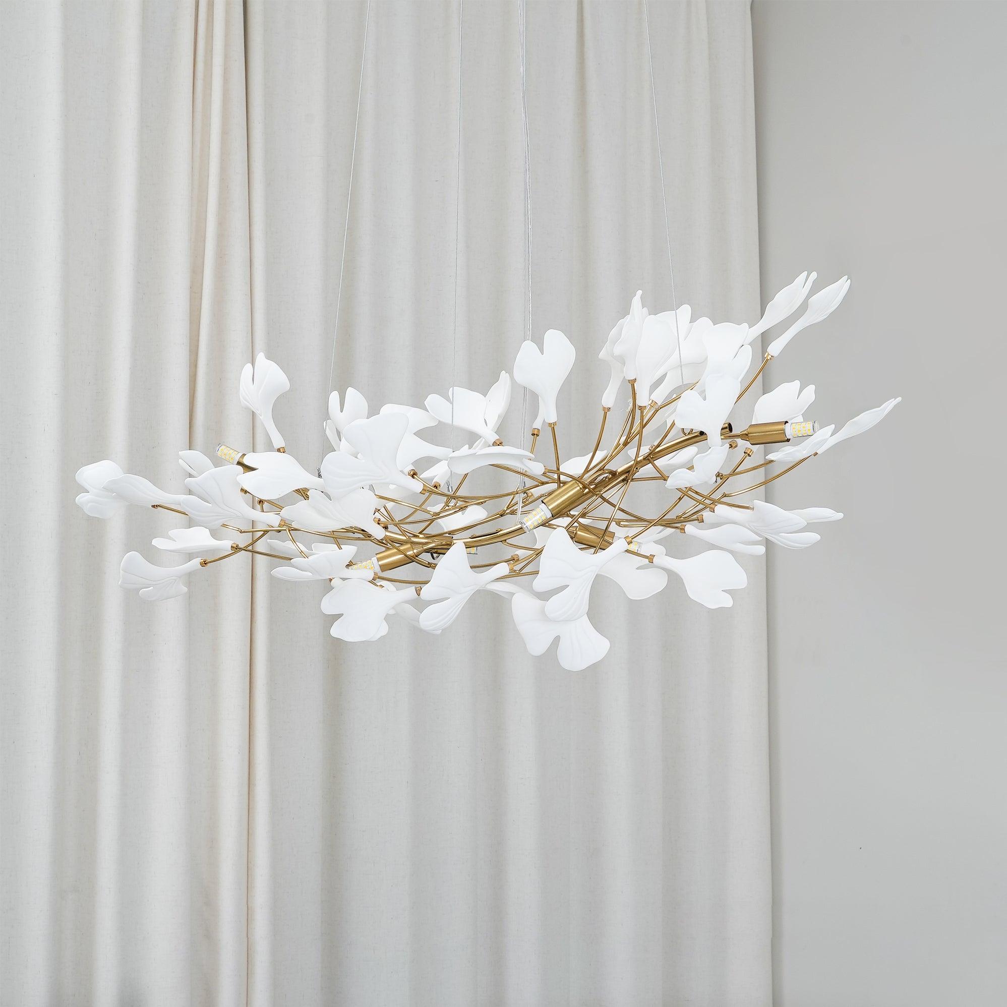 Modern Ceramic Gingko Tree Petal Chandelier