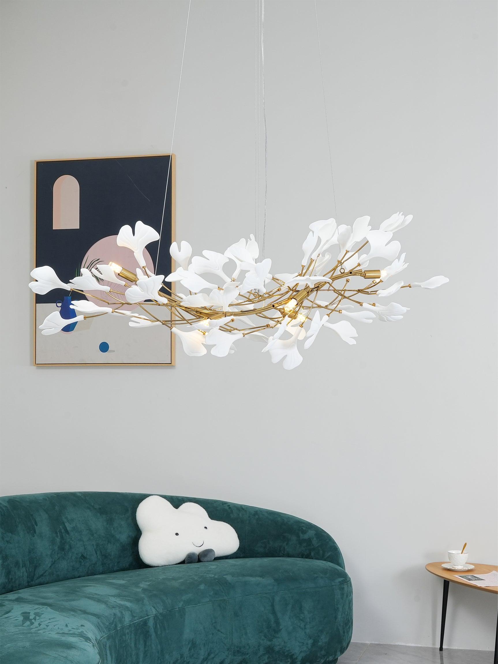Modern Ceramic Gingko Tree Petal Chandelier