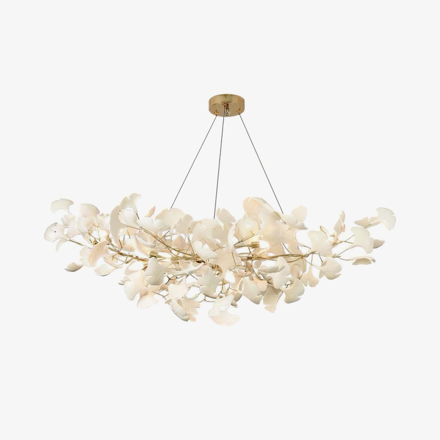 Modern Ceramic Gingko Tree Petal Chandelier