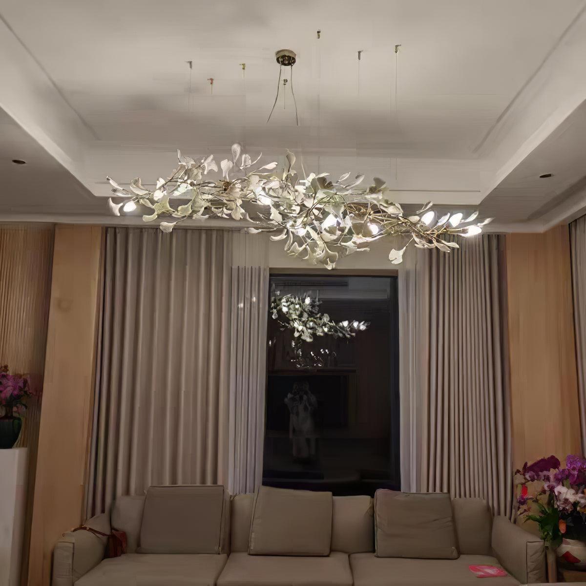 Modern Ceramic Gingko Tree Petal Chandelier