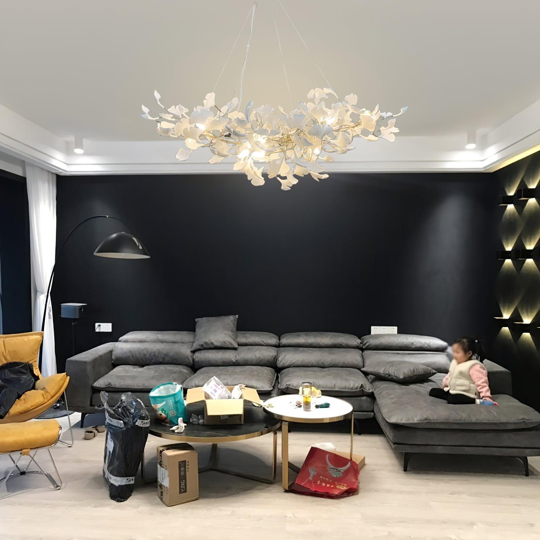 Modern Ceramic Gingko Tree Petal Chandelier