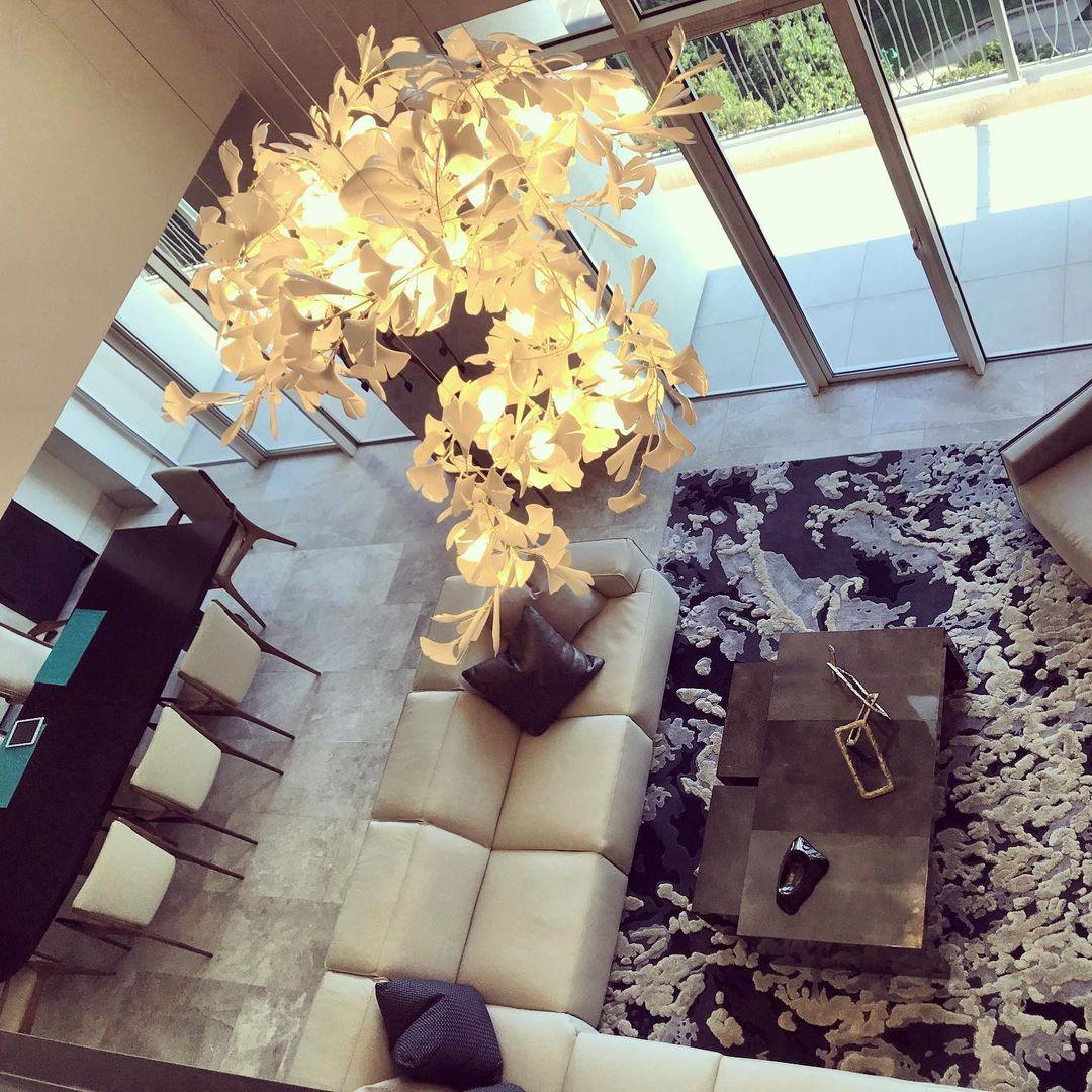 Modern Ceramic Gingko Tree Petal Chandelier