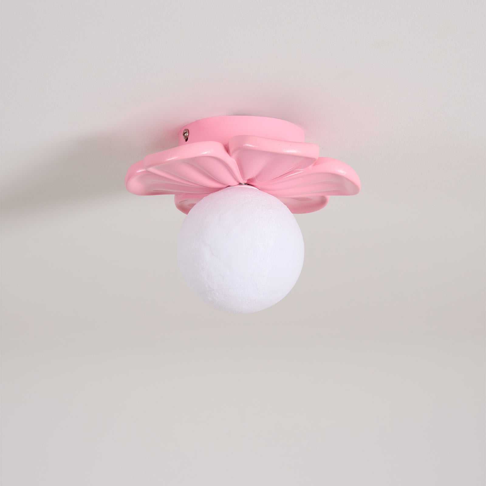 Cream Bloom Flower Ceiling Lamp – Floral Design Flush Mount Light