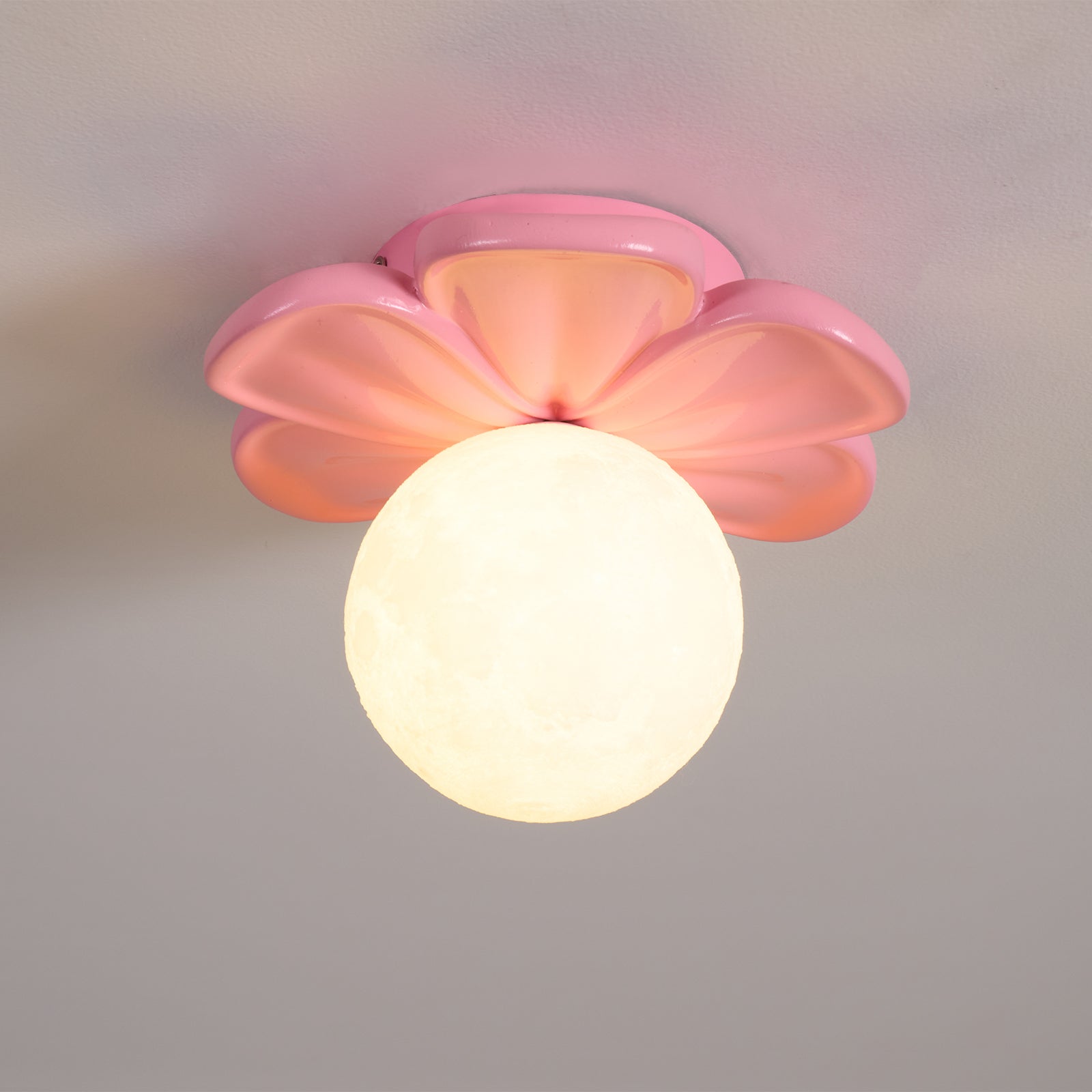 Cream Bloom Flower Ceiling Lamp – Floral Design Flush Mount Light