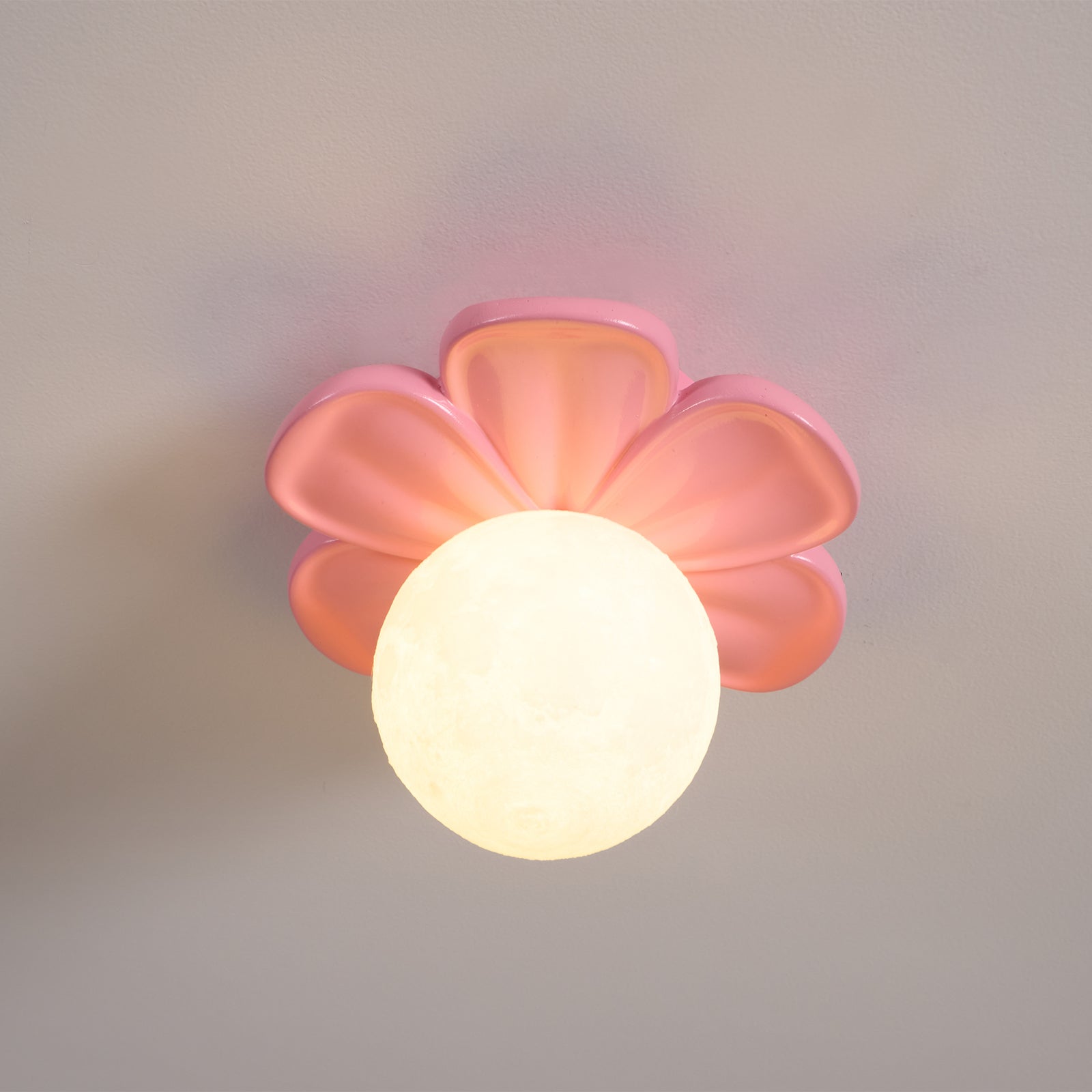 Cream Bloom Flower Ceiling Lamp – Floral Design Flush Mount Light