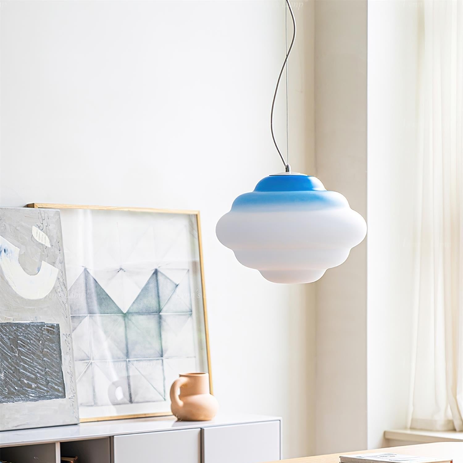 Cloud-Inspired Gradient Pendant | Subtle Color Shift Ceiling Light