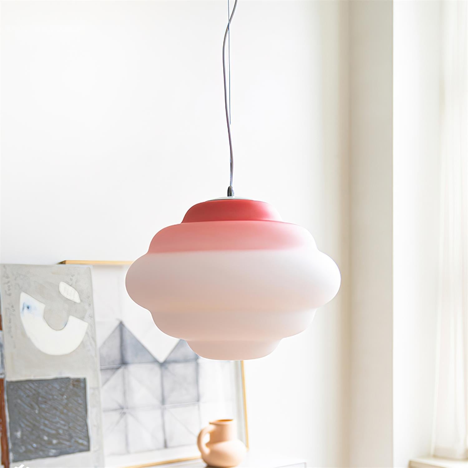 Cloud-Inspired Gradient Pendant | Subtle Color Shift Ceiling Light