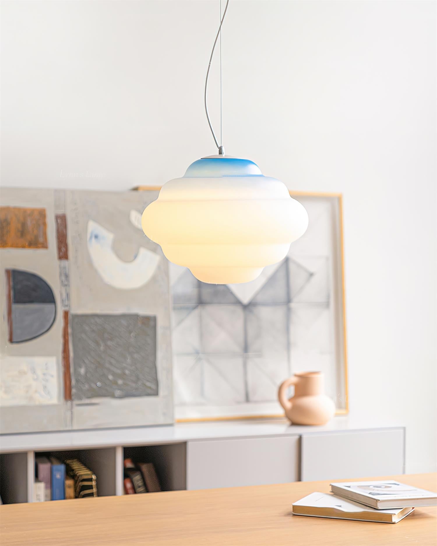 Cloud-Inspired Gradient Pendant | Subtle Color Shift Ceiling Light