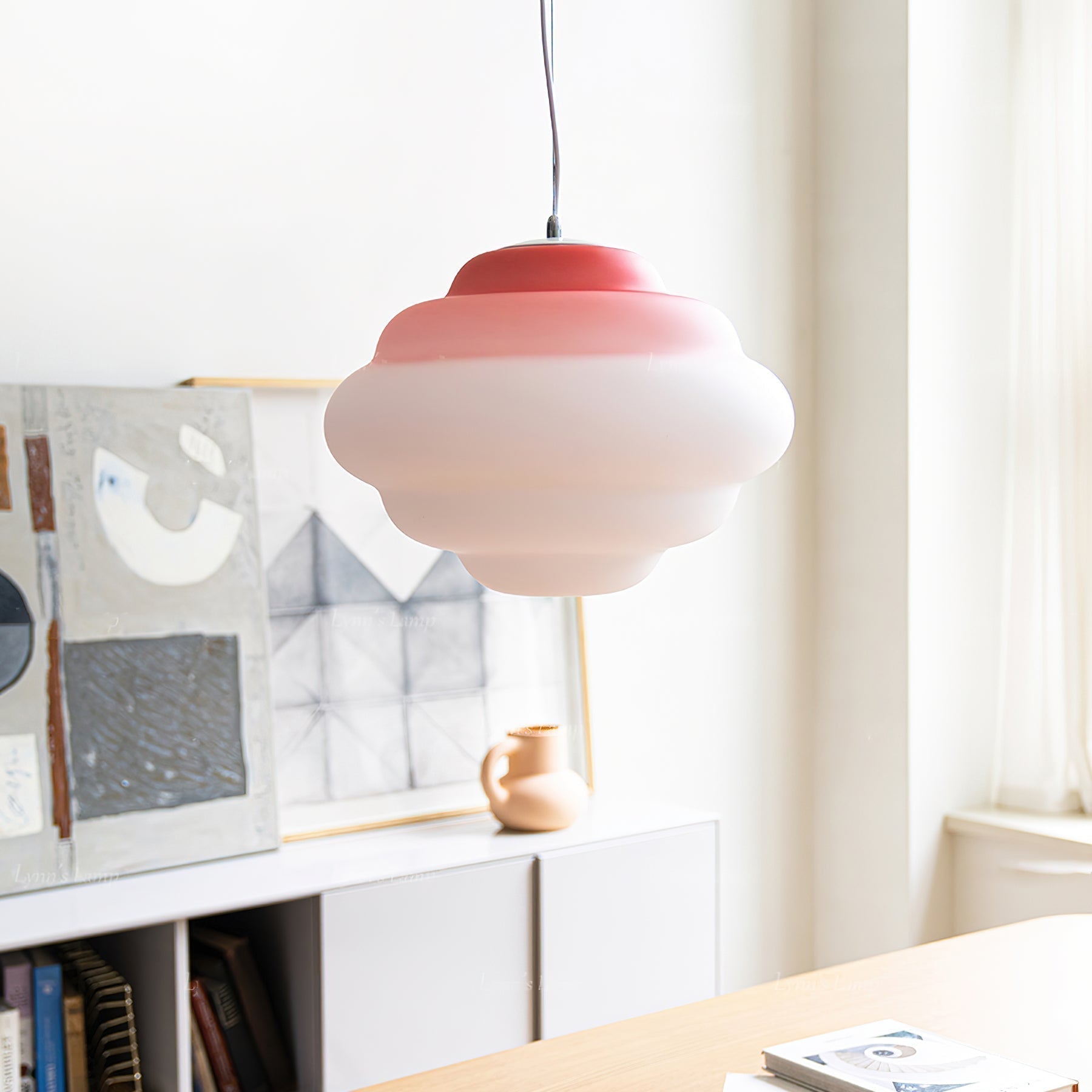 Cloud-Inspired Gradient Pendant | Subtle Color Shift Ceiling Light