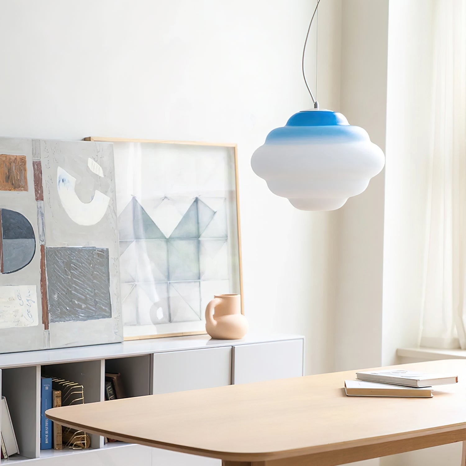 Cloud-Inspired Gradient Pendant | Subtle Color Shift Ceiling Light