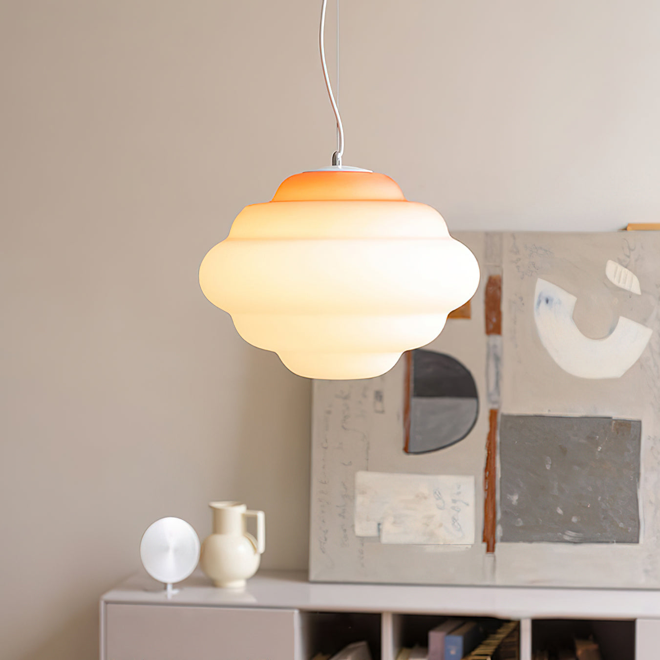 Cloud-Inspired Gradient Pendant | Subtle Color Shift Ceiling Light