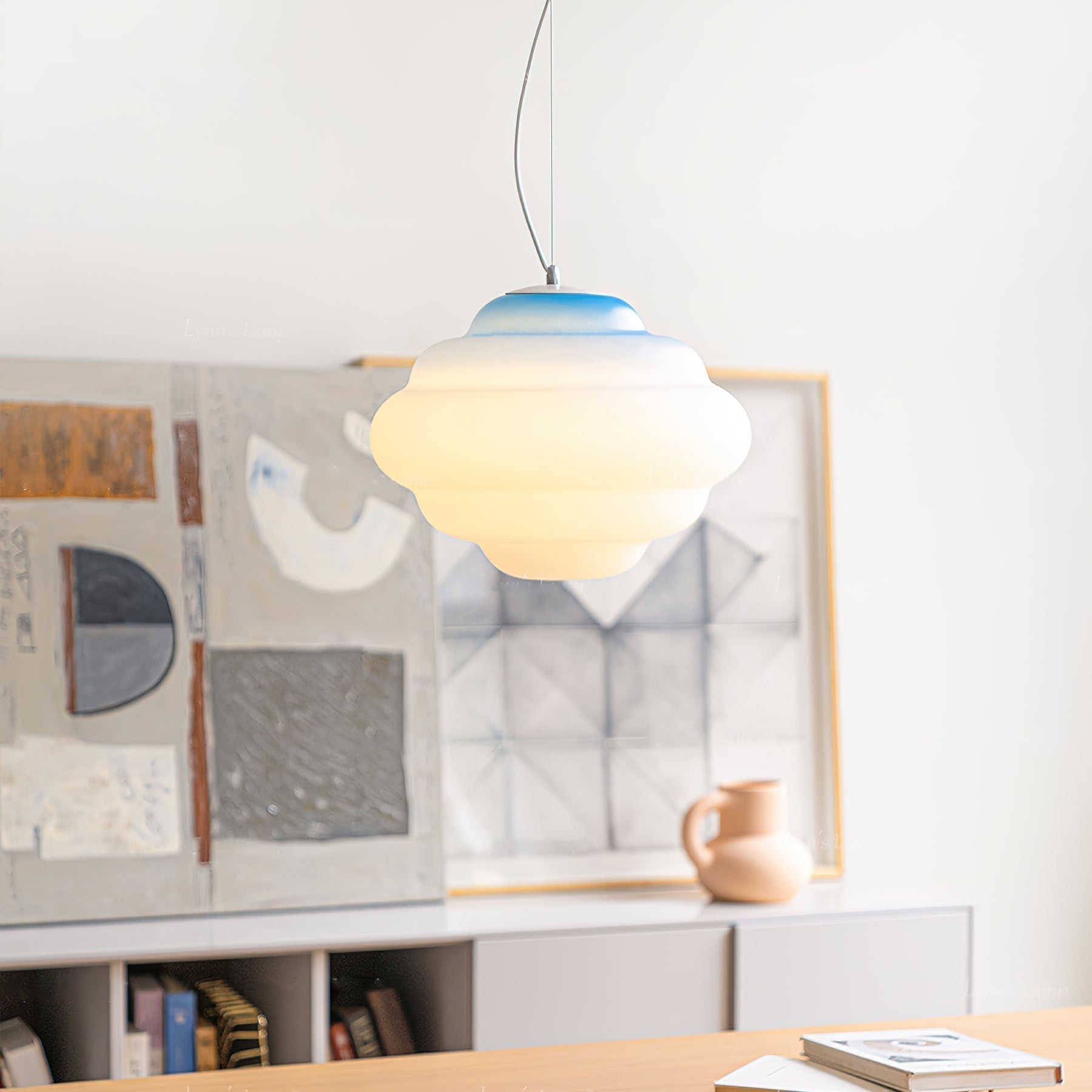 Cloud-Inspired Gradient Pendant | Subtle Color Shift Ceiling Light