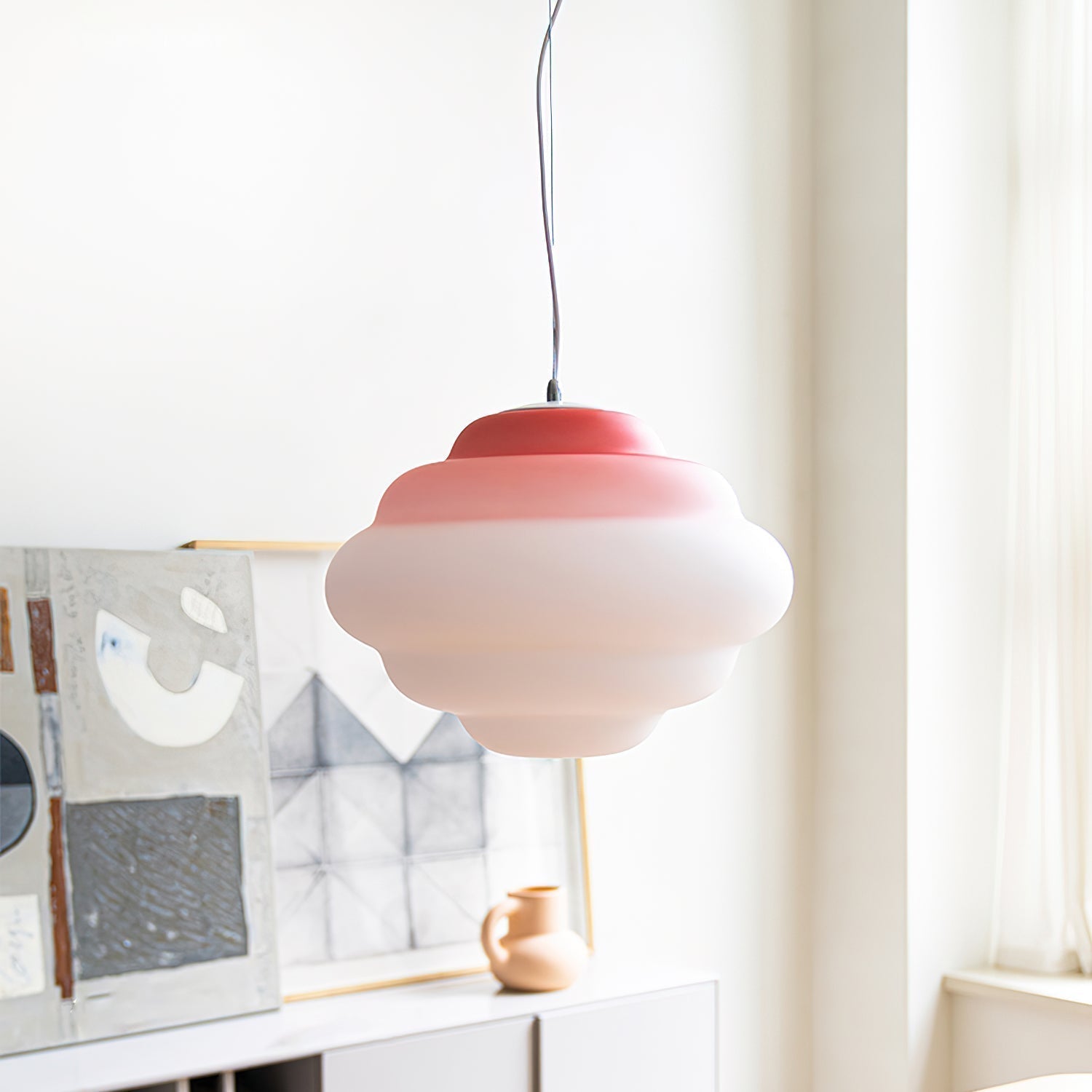 Cloud-Inspired Gradient Pendant | Subtle Color Shift Ceiling Light