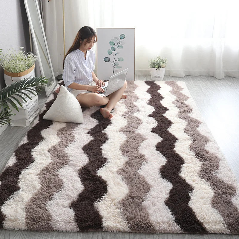 Cozy Living Room Rug | Non-Slip Fluffy Rug