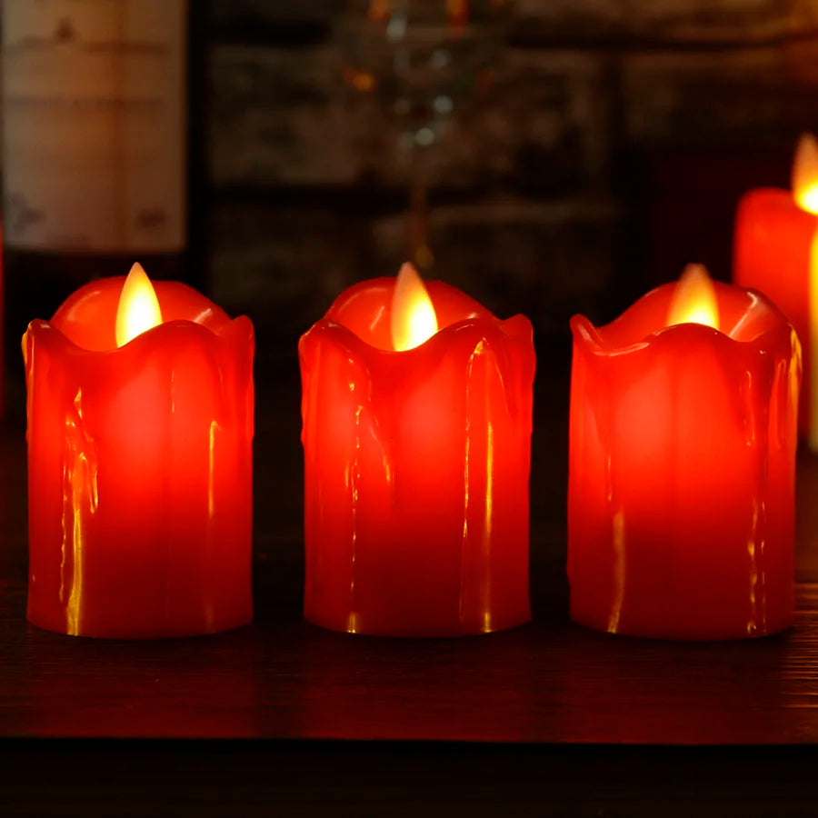 Battery-Operated LED Christmas Candles | Flickering Tealight Night Light