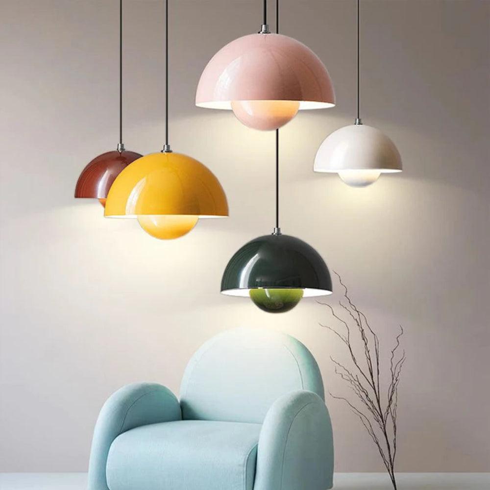 Scandinavian Style Half-Circle Chandelier – Multi-Colour LED Pendant Lighting Fixture