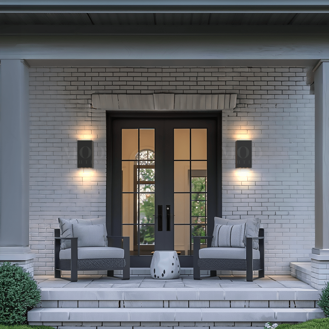 Black Stainless Steel Wall Light – Modern Outdoor LED Fixture for Porch & Garden