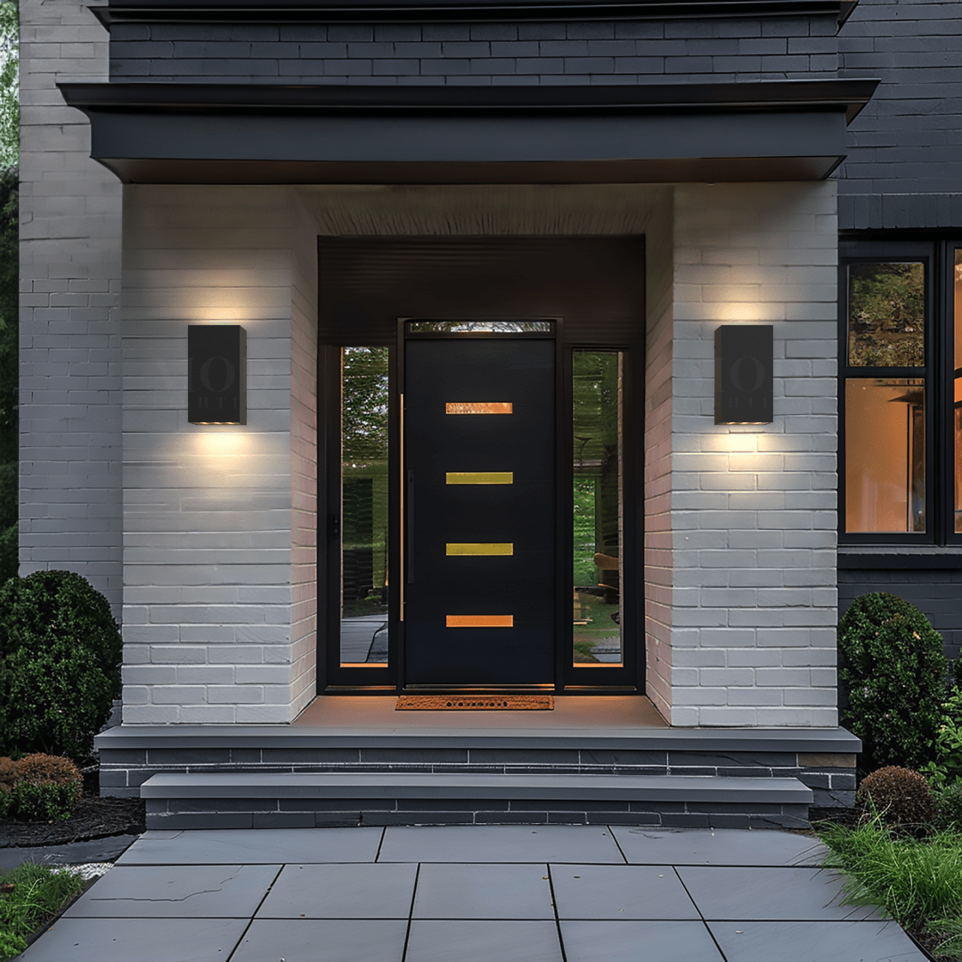 Black Stainless Steel Wall Light – Modern Outdoor LED Fixture for Porch & Garden