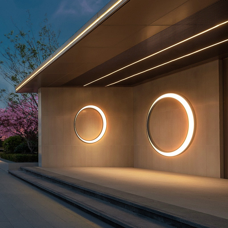 Outdoor LED Wall Light 30W | Crescent Moon Design Stainless Steel Sconce